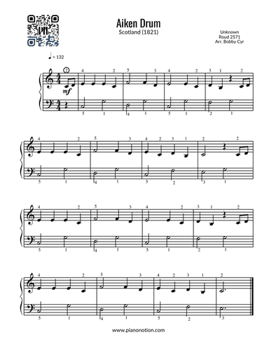 Aiken Drum (Easy Piano Solo)