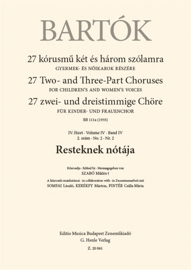 Resteknek Nótája - BB 111a