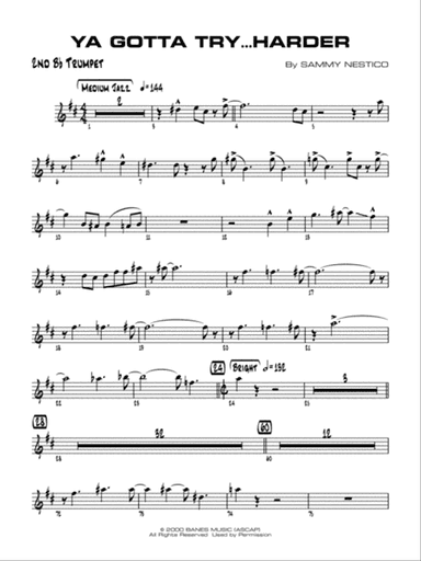 Ya Gotta Try ... Harder: 2nd B-flat Trumpet
