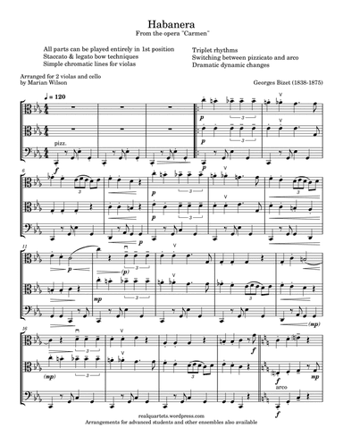 Bizet: Habanera (2 violas, cello)