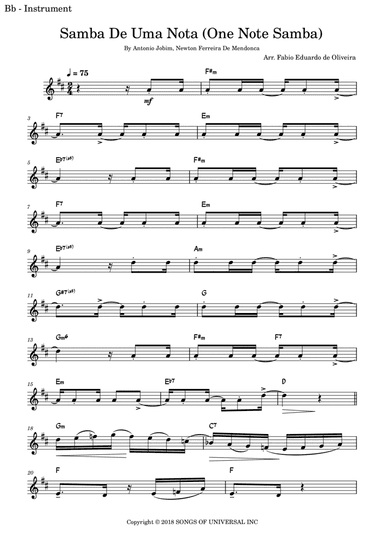 One Note Samba (samba De Uma Nota So)