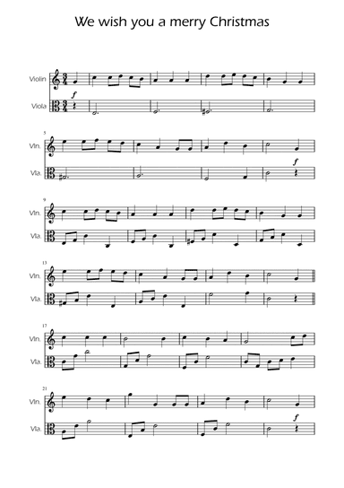We Wish You a Merry Christmas - String Duet
