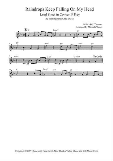 Raindrops Keep Fallin' On My Head