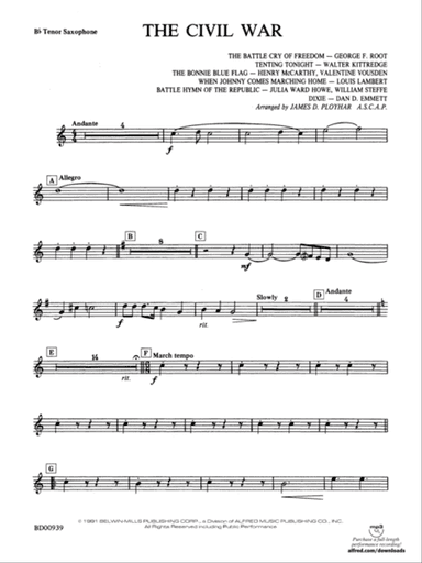 The Civil War: B-flat Tenor Saxophone