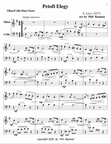 Petofi Elegy-Liszt-oboe-cello duet