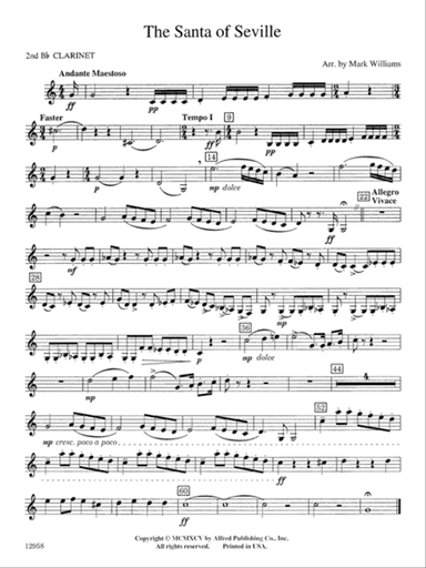 The Santa of Seville: 2nd B-flat Clarinet