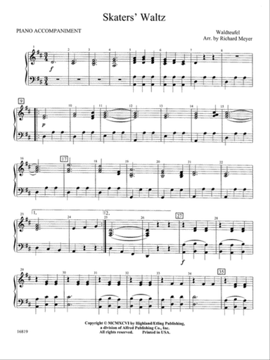 Skaters' Waltz: Piano Accompaniment