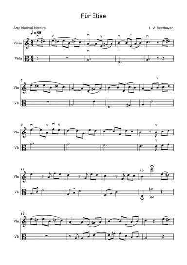 Fur Elise - Beethoven Violin and Viola v2
