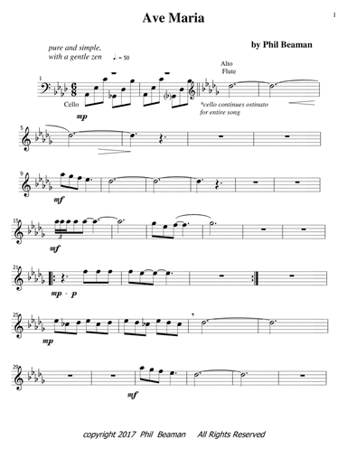 Ave Maria - alto flute-cello duet