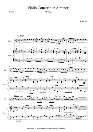 Violin Concerto in A minor RV 356