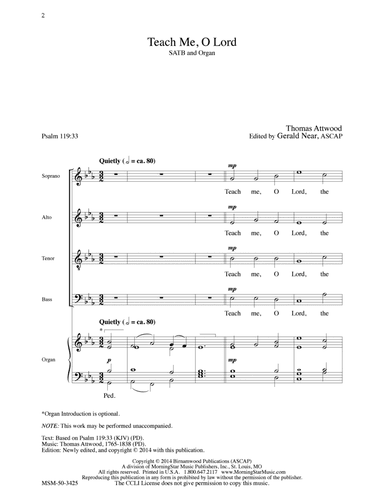 Teach Me, O Lord (Downloadable)