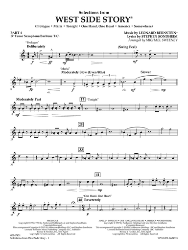 West Side Story (Selections for Flex-Band) (arr. Michael Sweeney) - Pt.4 - Bb Tenor Sax/Bar. T.C.