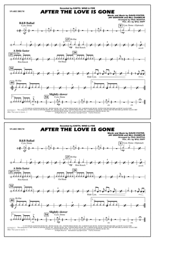 After the Love Has Gone (arr. Paul Murtha) - Snare Drum