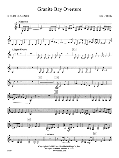Granite Bay Overture: E-flat Alto Clarinet
