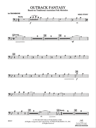 Outback Fantasy (based on Traditional Australian Folk Melodies): 1st Trombone