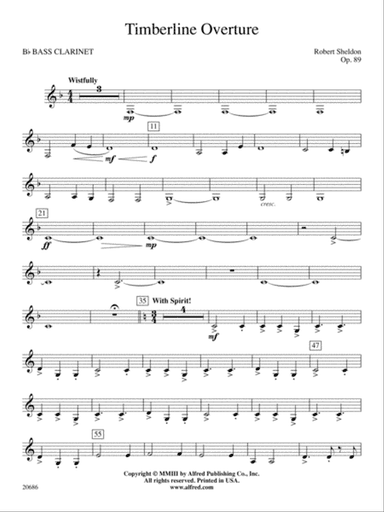 Timberline Overture: B-flat Bass Clarinet