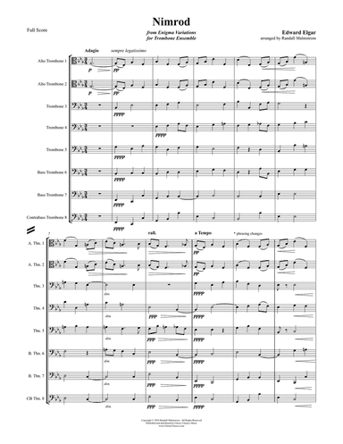 Nimrod from Enigma Variations for 8-part Trombone Ensemble