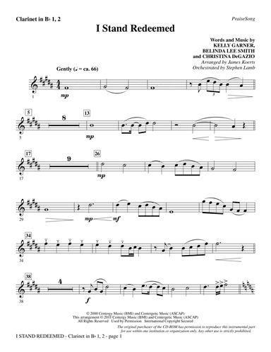 I Stand Redeemed (arr. James Koerts) - Clarinet 1 & 2