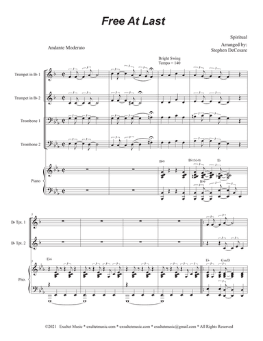 Free At Last (Brass Quartet and Piano - Alternate Version)