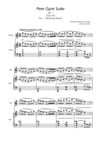 Morning Mood - Oboe Solo w/ Piano