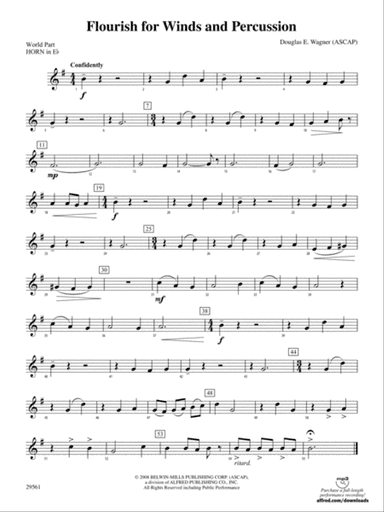 Flourish for Winds and Percussion: (wp) 1st Horn in E-flat