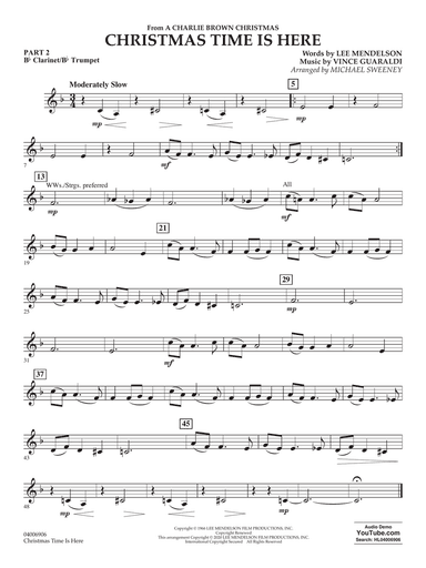 Christmas Time Is Here (arr. Michael Sweeney) - Pt.2 - Bb Clarinet/Bb Trumpet