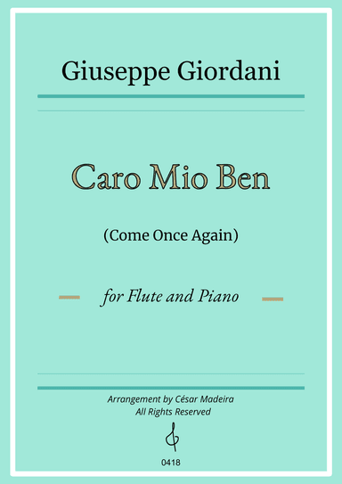 Caro Mio Ben (Come Once Again) - Flute and Piano (Individual Parts)