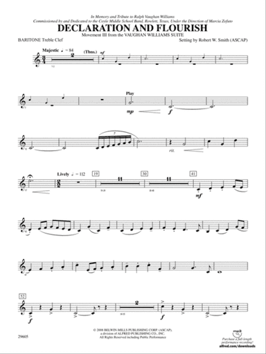 Declaration and Flourish (Movement III from the Vaughan Williams Suite): Baritone T.C.