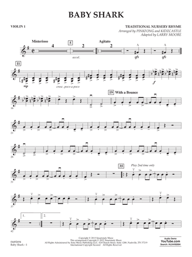 Baby Shark (arr. Larry Moore) - Violin 1