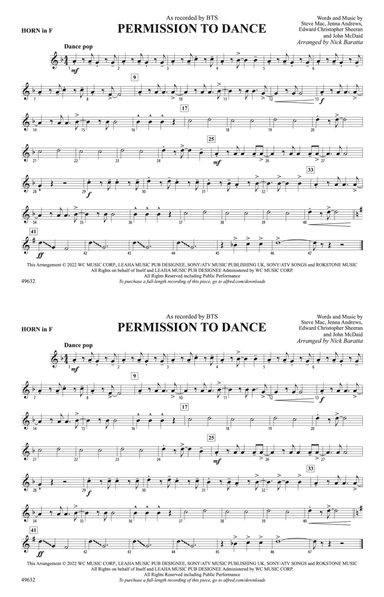 Permission to Dance: 1st F Horn