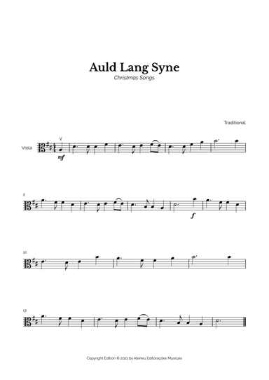 Auld Lang Syne for Easy Viola Solo