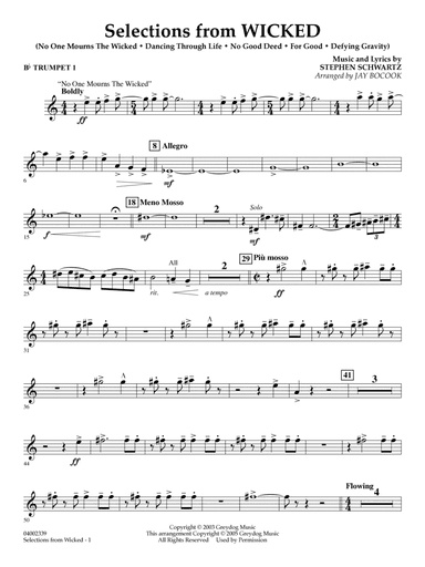 Selections from Wicked (arr. Jay Bocook) - Bb Trumpet 1