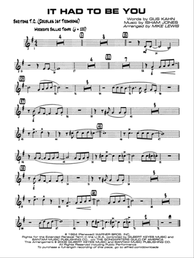 It Had to Be You: Baritone T.C.