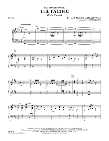 The Pacific (Main Title) - Piano