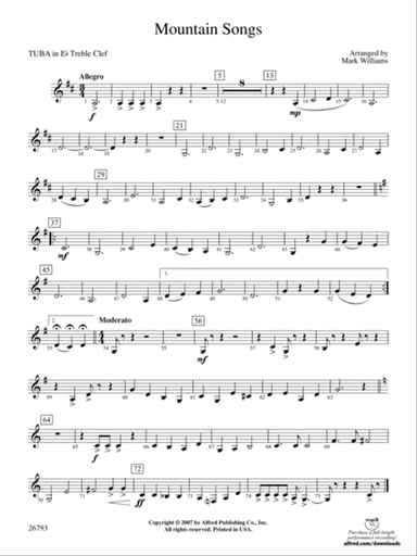 Mountain Songs: (wp) E-flat Tuba T.C.