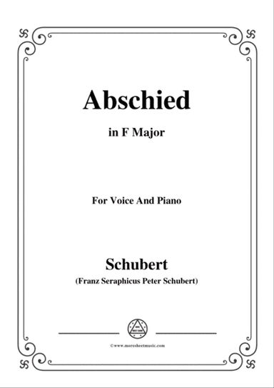 Schubert-Abschied,in F Major,for Voice&Piano