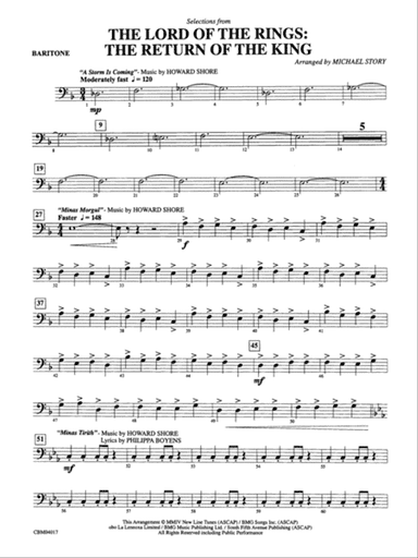 The Lord of the Rings: The Return of the King, Selections from: Baritone B.C.