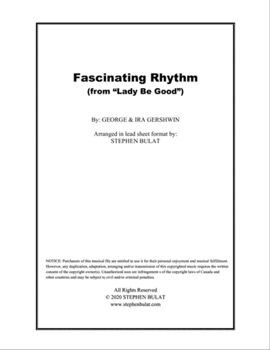 Fascinating Rhythm (from "Lady Be Good") - Lead sheet (key of D)
