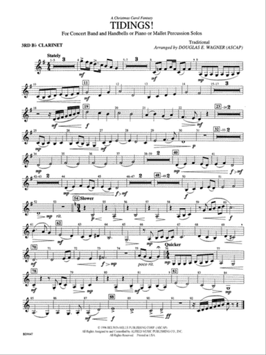 Tidings! (A Christmas Carol Fantasy): 3rd B-flat Clarinet