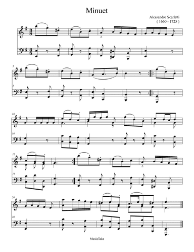 Scarlatti Alessandro Minuet in E minor
