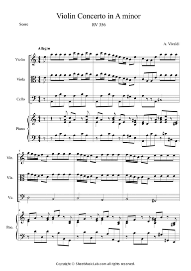 Violin Concerto in A minor RV 356