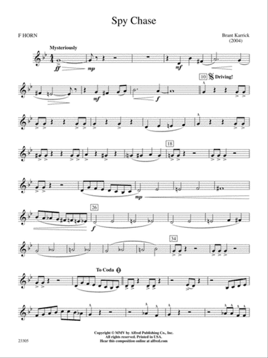 Spy Chase: 1st F Horn