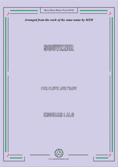 Lalo-Souvenir, for Flute and Piano