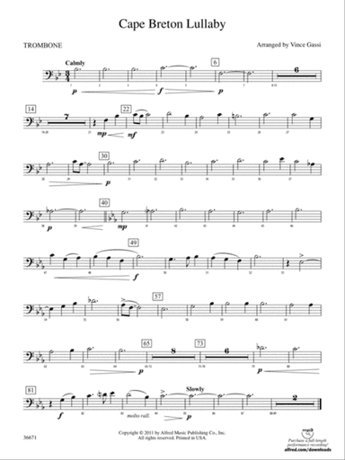 Cape Breton Lullaby: 1st Trombone