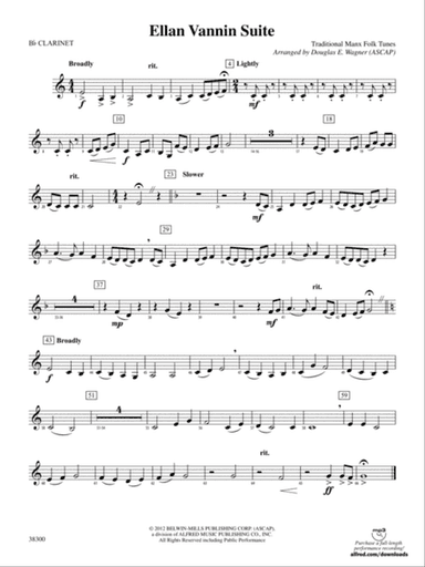 Ellan Vannin Suite: 1st B-flat Clarinet