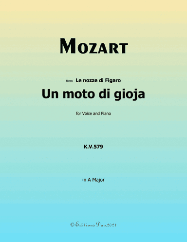 Un moto di gioja,by Mozart,in A Major