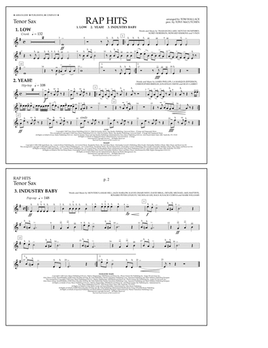 Rap Hits (Low, Yeah!, Industry Baby) - Tenor Sax