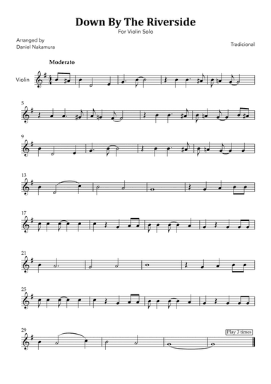 Down By The Riverside (For Violin Solo)