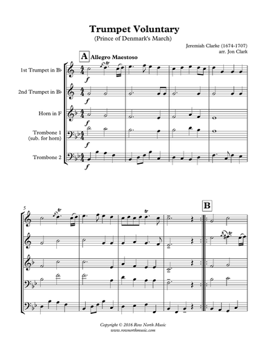 Trumpet Voluntary (Prince of Denmark's March) - Jeremiah Clarke (1674-1707) arr. Jon Clark
