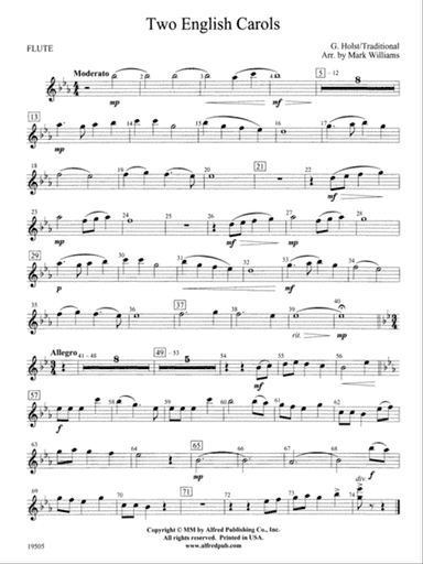 Two English Carols: Flute